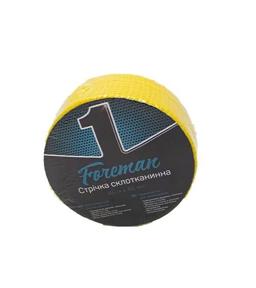 Стрічка-сітка для швів гіпсокартону Foreman серпянка 45 мм x 45 м Жовта