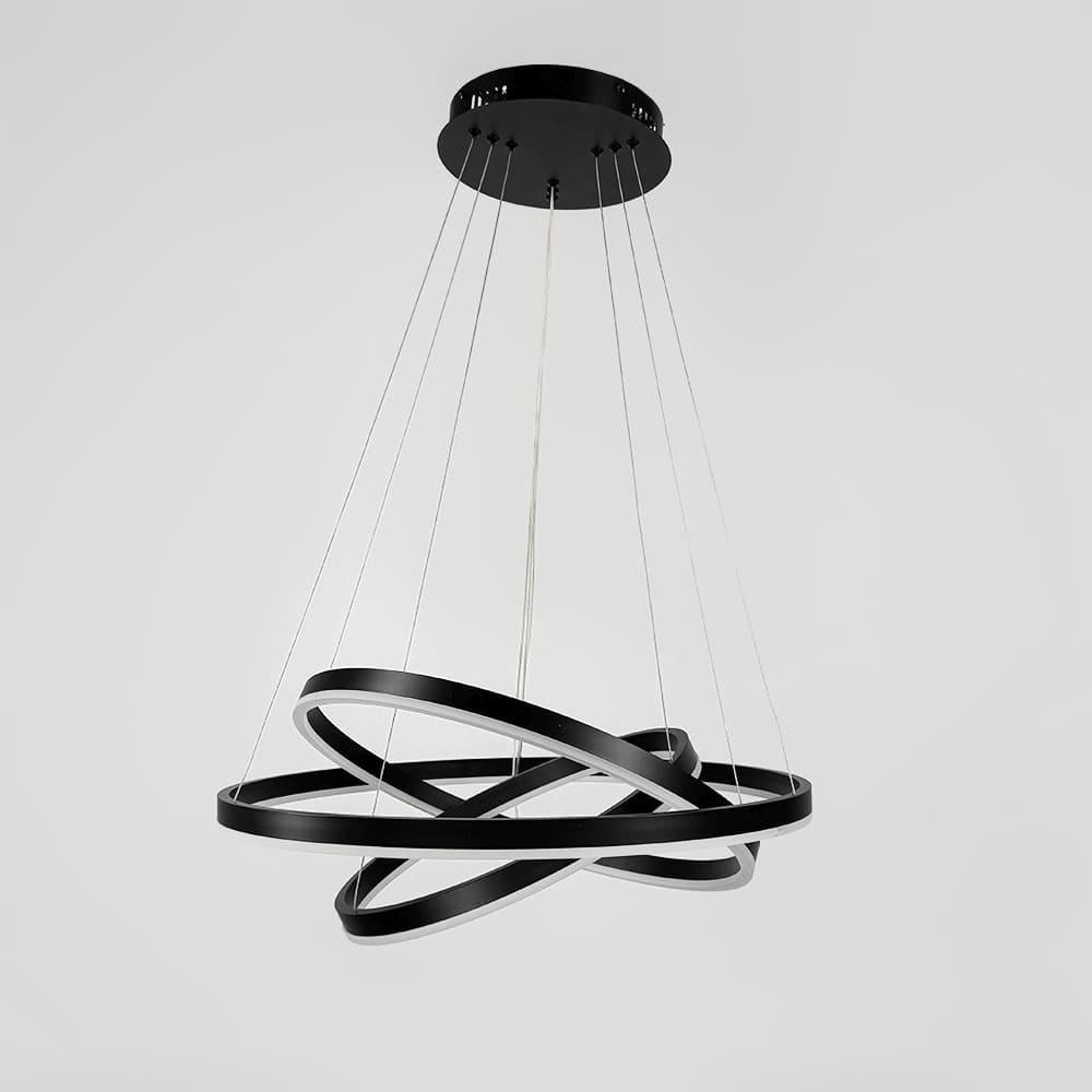 Люстра подвесная на три кольца 60 50 и 40 см Черный (MJ93-600/500/400 BK)