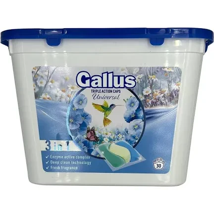 Капсулы для стирки Gallus Universal 3в1 30 стирок 30 шт.