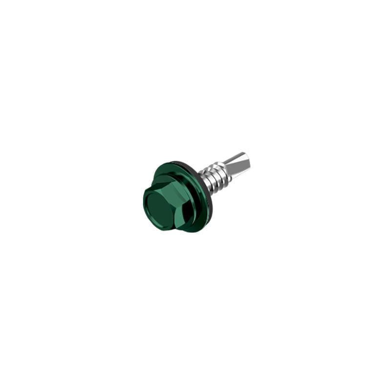 Саморез для кровли со сверлом Metalvis TEX-H DIN7504K 5,5х25 мм RAL6005 max 5,25 мм с шайбой цинк 250 шт. (9T62R09T65525R6005)