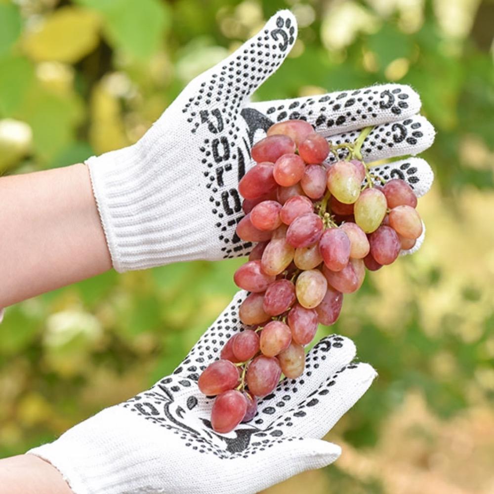 Перчатки рабочие BRS хозяйственные трикотажные из ПВХ для сада 10 шт. Белый - фото 4