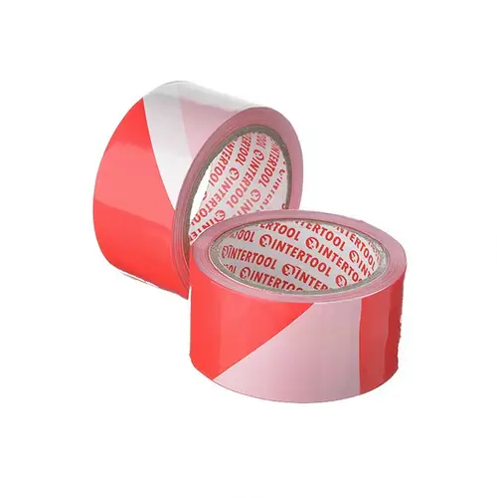 Стрічка сигнальна Intertool 20 шт. 50 мм x 100 м 35 мкм Червоно-білий - фото 4