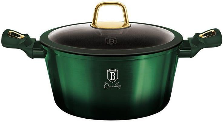 Каструля Berlinger Haus Emerald Collection 6,1 л з титановим покриттям (BH-6059)