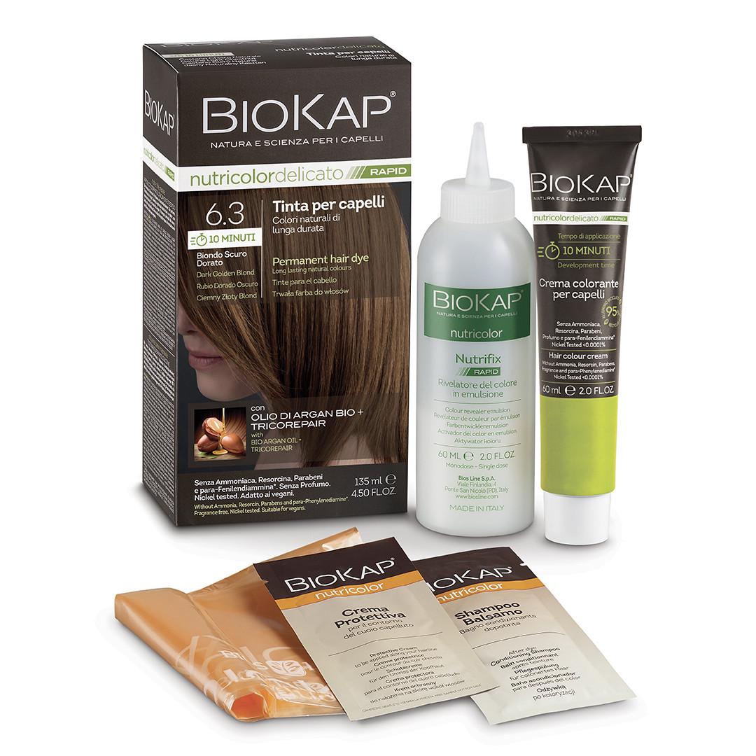 Краска для волос Bios Line BioKap Nutricolor Delicato Rapid 135 мл 6.3 Biondo Scuro Dorato - фото 1 Краска для волос Bios Line BioKap Nutricolor Delicato Rapid 135 мл 6.3 Biondo Scuro Dorato - фото 1