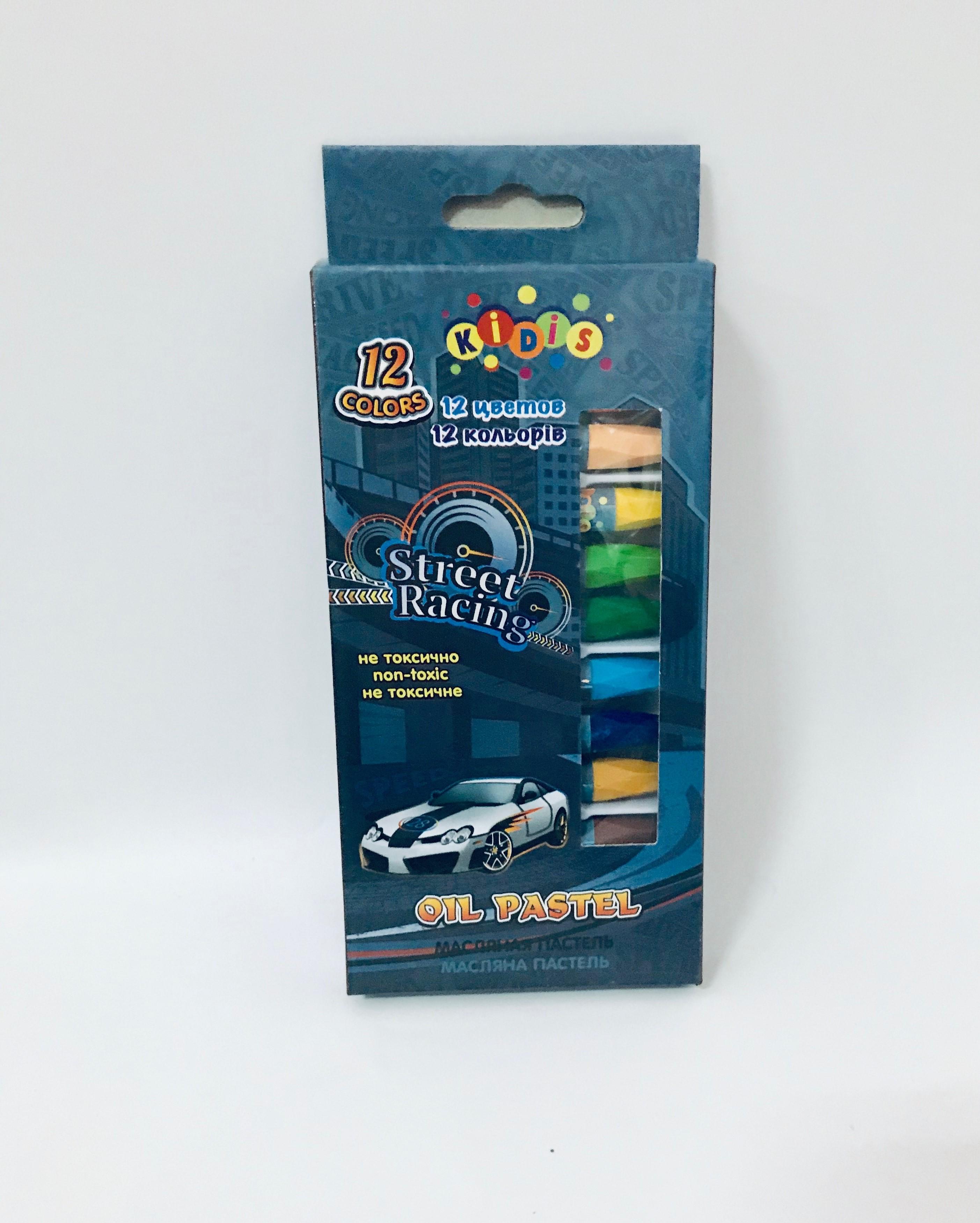 Пастель масляная KIDIS STREET RACING 12 цветов (MNO-7653)