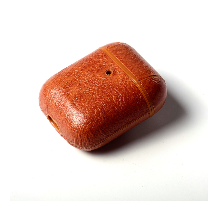 Чехол для наушников AirPods 1/2 с карабином кожаный Classic style Рыжий (966173964)