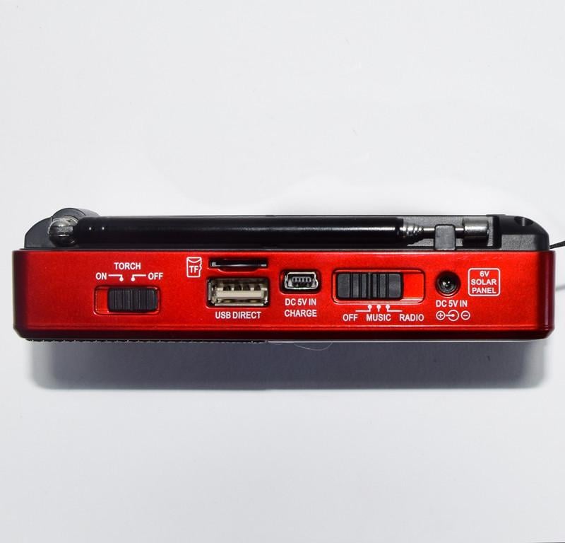 Радіоприймач MP3 Golon USB/SD/FM RX 2277 з ліхтарикоми Червоний - фото 4