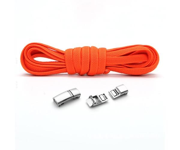 Шнурки еластичні з магнітними защіпками без зав'язок 1 м Помаранчевий Шнурки еластичні з магнітними защіпками без зав'язок 1 м Помаранчевий