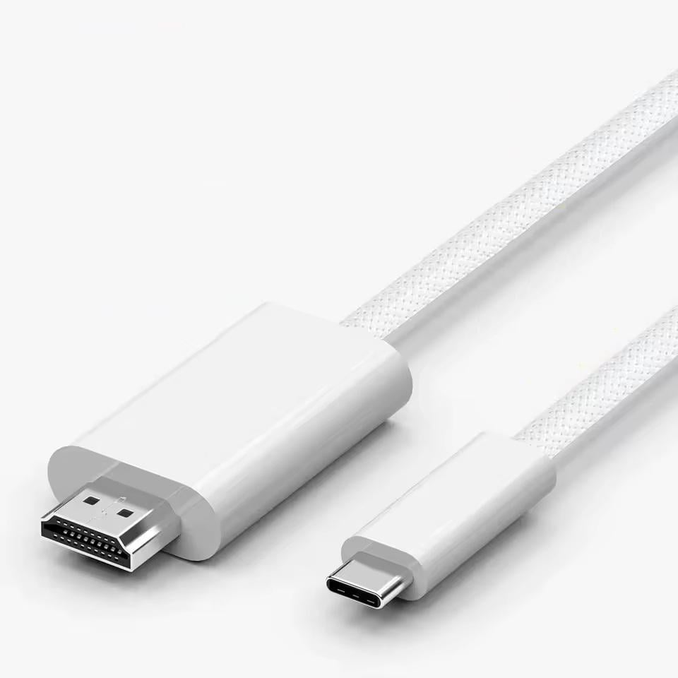 Адаптер перехідник 4K 60Hz Type-C to HDMI 1,8 м пластик нейлон White (TH001-PNW18W-460)