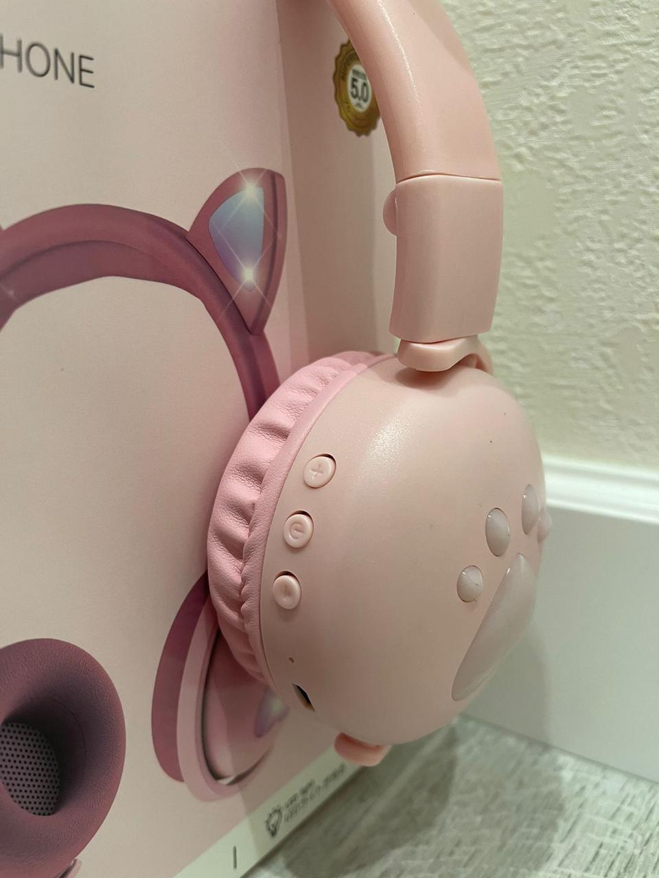 Наушники беспроводные детские CAT ВК-9 LED Розовый (26389247) - фото 7 Наушники беспроводные детские CAT ВК-9 LED Розовый (26389247) - фото 7
