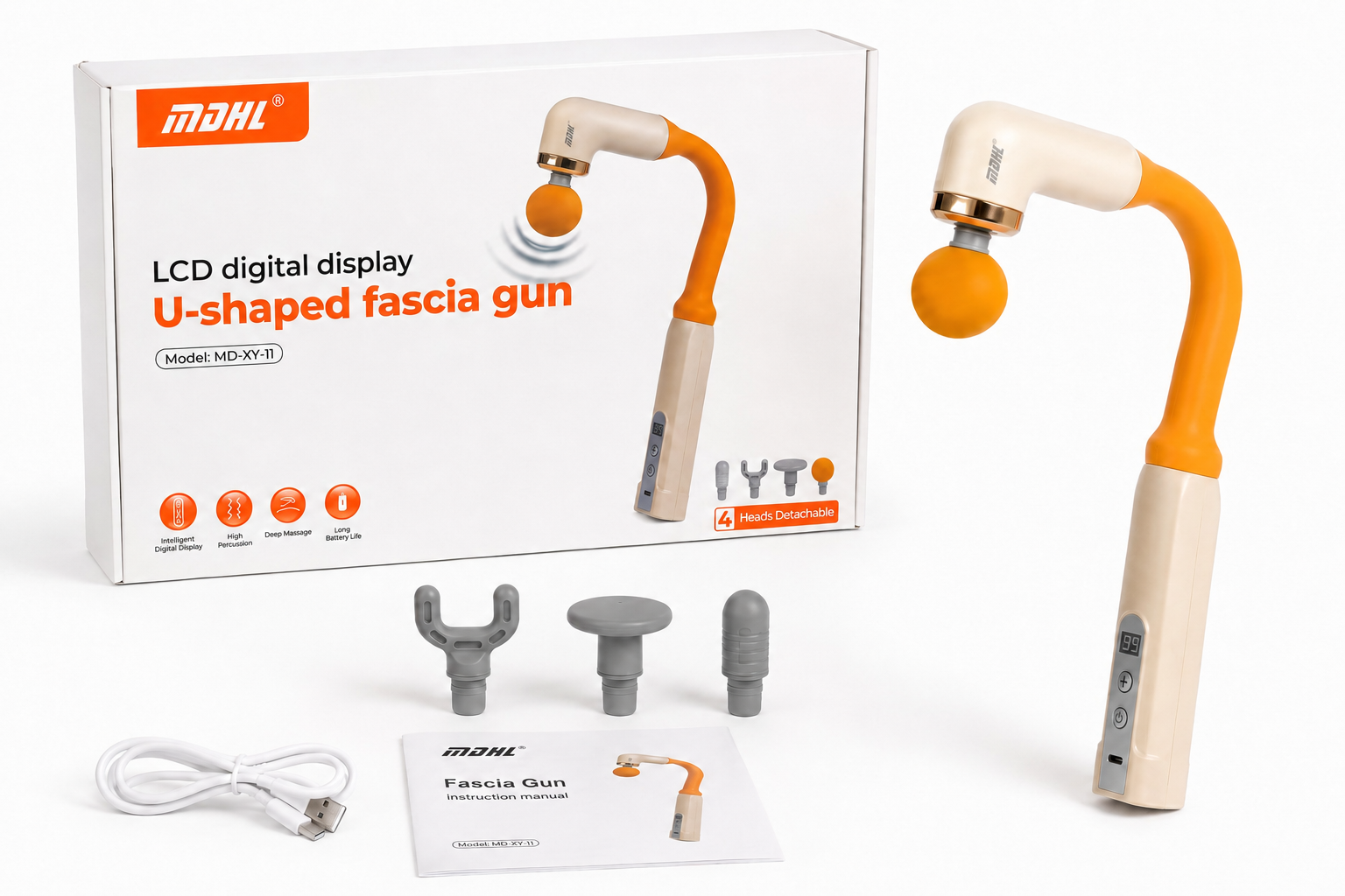 Массажер перкуссионный аккумуляторный MDHL MD-XY-11 U-Shaped Fascia Gun 1200 мАч (XY-11) Массажер перкуссионный аккумуляторный MDHL MD-XY-11 U-Shaped Fascia Gun 1200 мАч (XY-11)