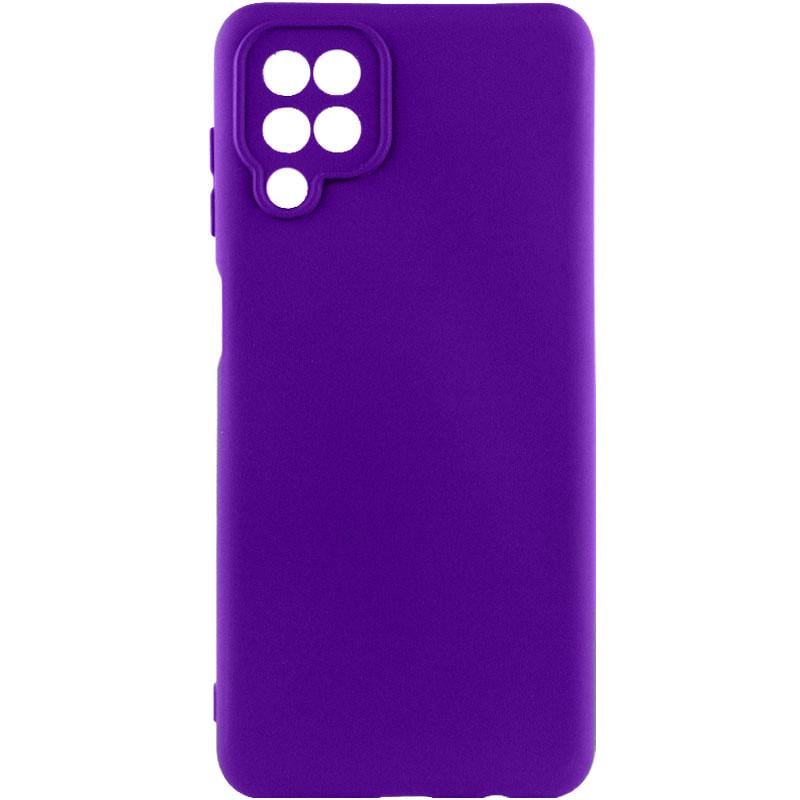 Противоударный чехол TPU GETMAN Liquid Silk Full Camera для Samsung Galaxy A12 Фиолетовый / Ultra Violet