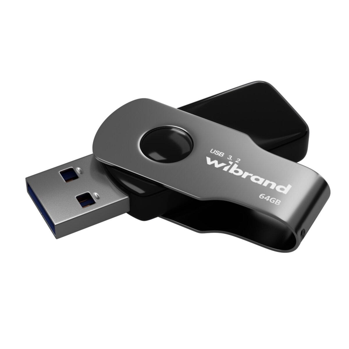 Флеш-память USB с поворотным корпусом Flash Wibrand WI3.2/LI64P9B USB 3.2 Gen1 Lizard 64 Gb Black (602180) - фото 2