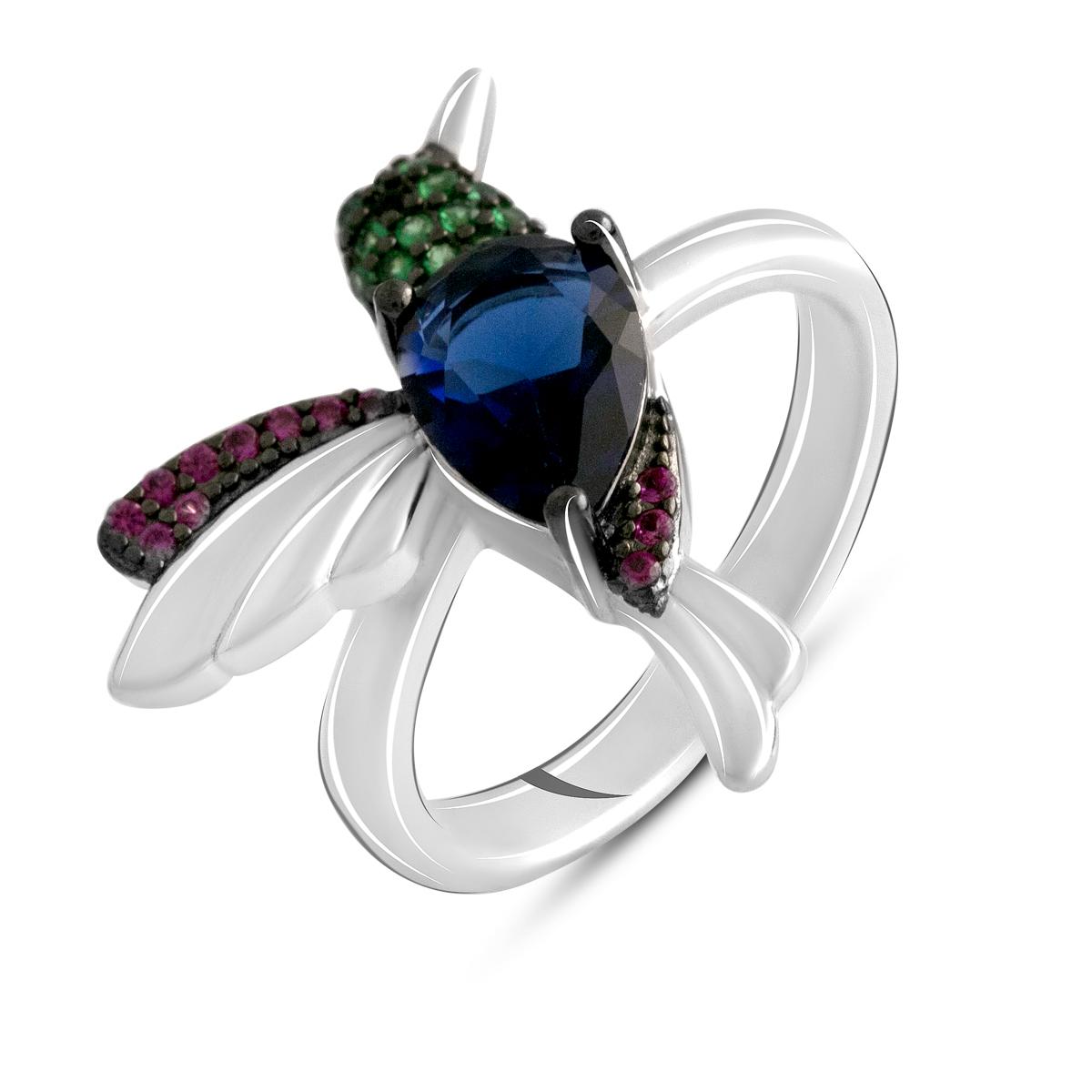 Кольцо серебряное с фианитами 3,46 г р. 16,5 (2111313)