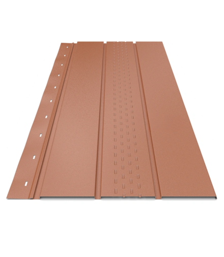 Софит для крыши перфорированный металлический RAL8004 (467235) - фото 1 Софит для крыши перфорированный металлический RAL8004 (467235) - фото 1