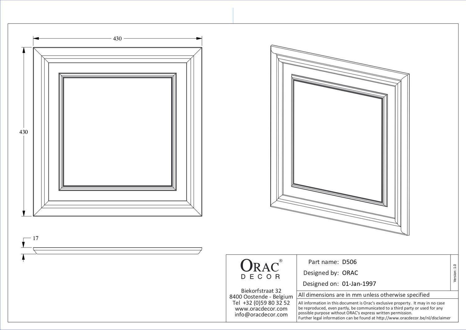Дверна панель Orac Decor D506 дюрополімерна - фото 2 Дверна панель Orac Decor D506 дюрополімерна - фото 2