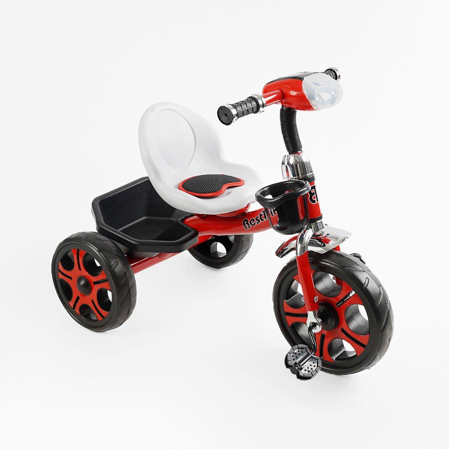 Детский трехколесный велосипед Best Trike BS с багажником и фарой Красный
