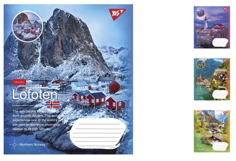 Зошити учнівські у лінійку YES Northern travel 60 арк. 10 шт. в уп. (MTT-149019)