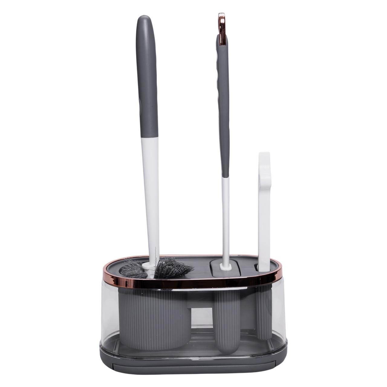 Набор для туалета настенный 3в1 ершики 2 шт. и щетка (HP-35015-47DG) Набор для туалета настенный 3в1 ершики 2 шт. и щетка (HP-35015-47DG)