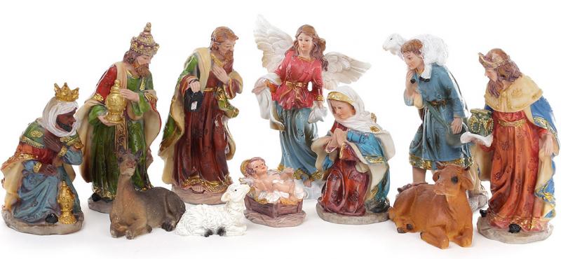 Рождественский декоративный набор Вертеп 11 фигур 16 см (BD-803-120)