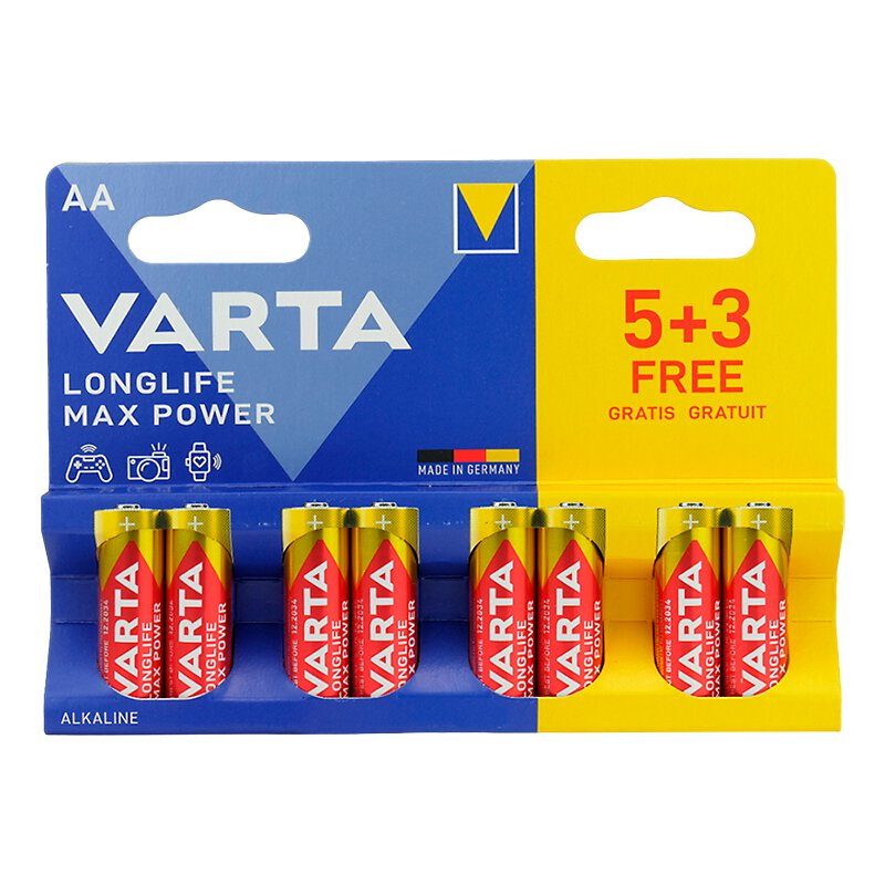 Батарейка щелочная Varta Longlife Max Power 4703 101 428 AAA/LR03 8 шт. (25993885)