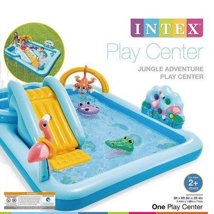 Бассейн надувной для детей Intex 57161 открытый большой детский игровой центр с горкой фонтаном 244x198x71 см 493 л (D-2019091801) - фото 3