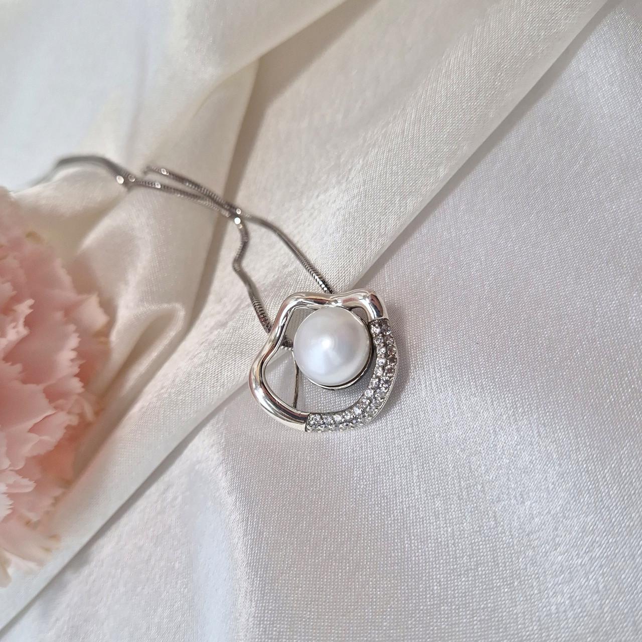 Серебряная подвеска Красавица с жемчужиной серебро 925 пробы 6,07 г Белый (3124п)