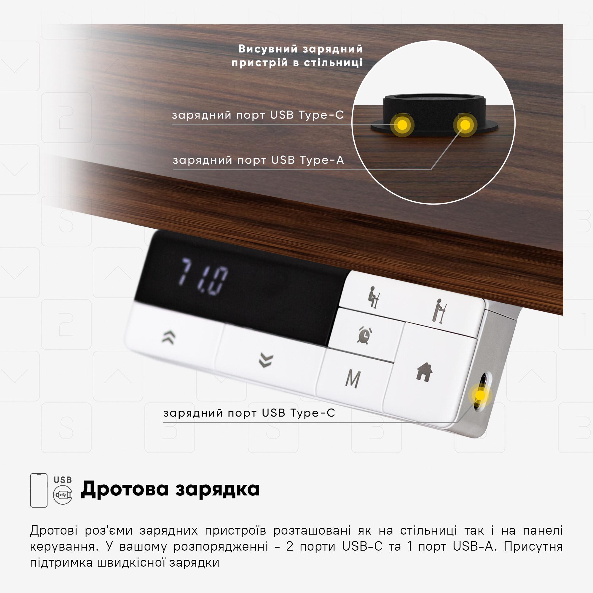 Стіл з електрорегулюванням висоти Mealux PowerDesk Energy Walnut (EVO-201 Energy Walnut/B) - фото 14 Стіл з електрорегулюванням висоти Mealux PowerDesk Energy Walnut (EVO-201 Energy Walnut/B) - фото 14