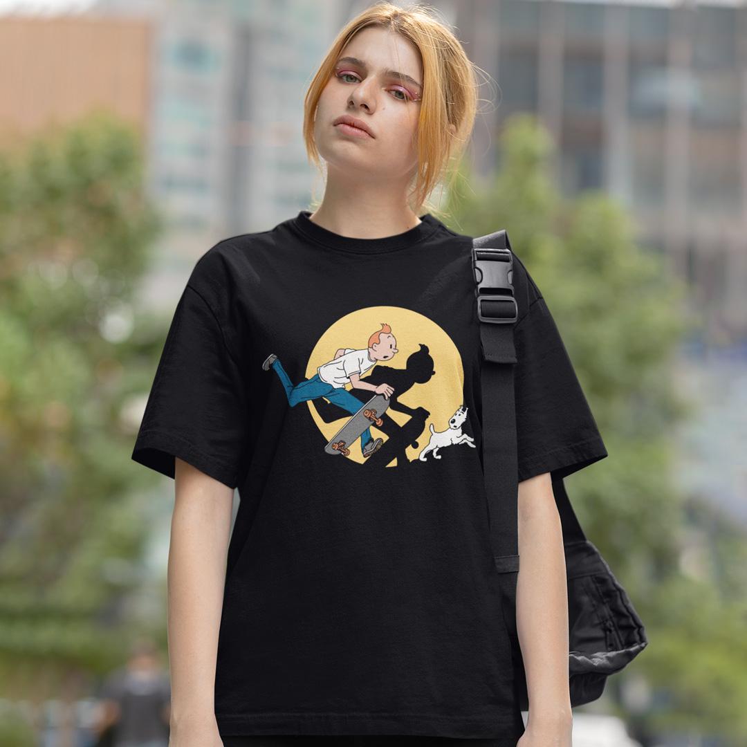 Футболка женская Tin Tin With Skateboard 3XL Черный (32698577)