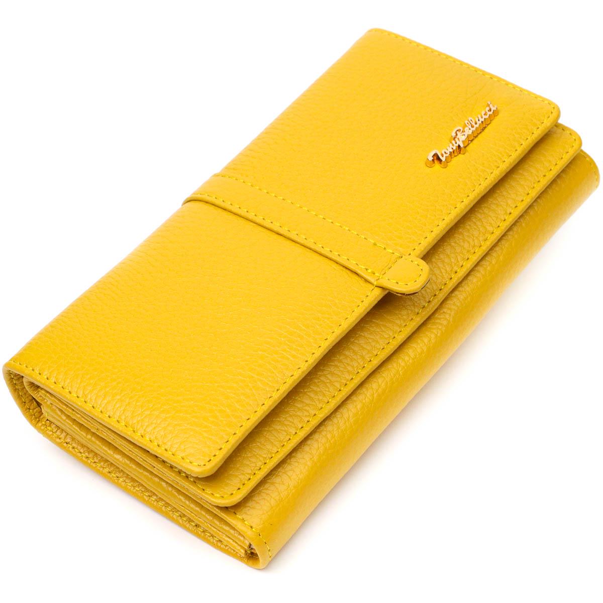 Кошелек женский Tony Bellucci Wallet 21960 из натуральной кожи Желтый (56161)