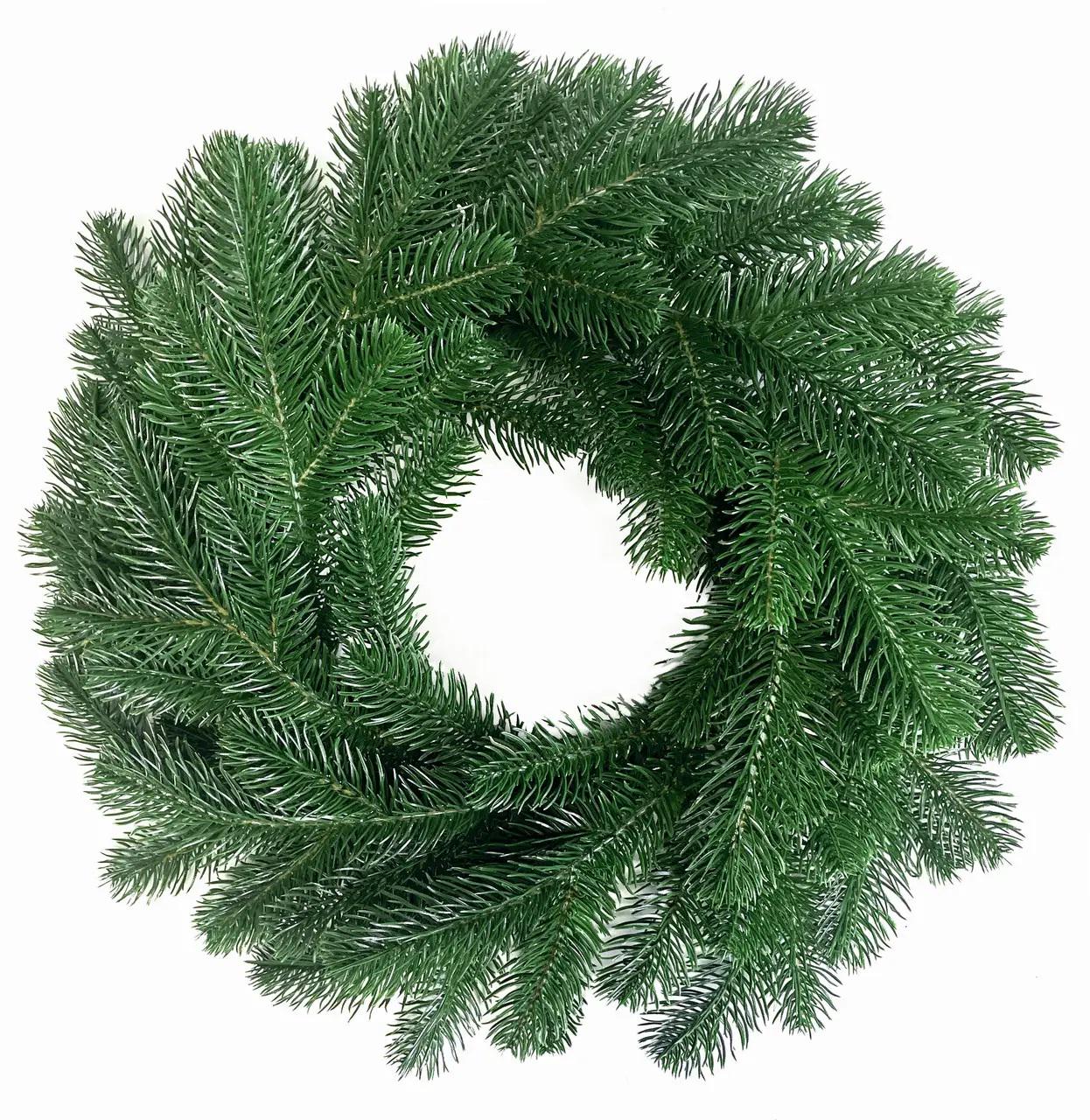 Венок новогодний литой Lux 40 см Зеленый (112/40/G)