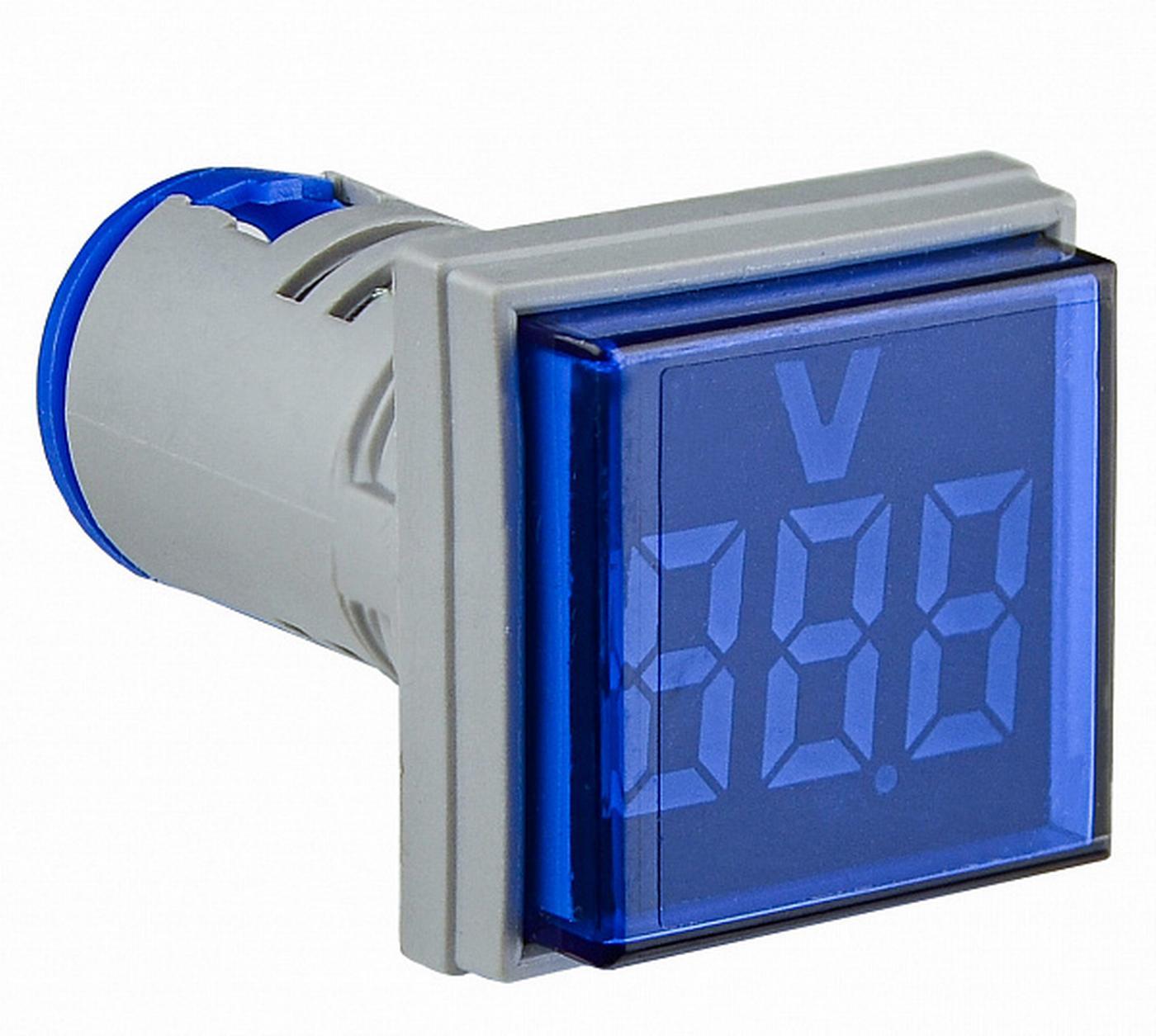 Светосигнальная арматура АСКО-УКРЕМ с индикатором напряжения АС серии U-ADM-V квадратная ᴓ22 мм Синий (00000055169)
