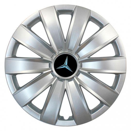 Ковпаки автомобільні SKS 421 R16 з логотипом Mercedes 4 шт. Сріблястий