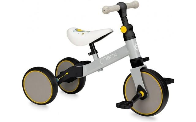 Беговел/велосипед MoMi LORIS 4в1 Grey/Yellow Беговел/велосипед MoMi LORIS 4в1 Grey/Yellow