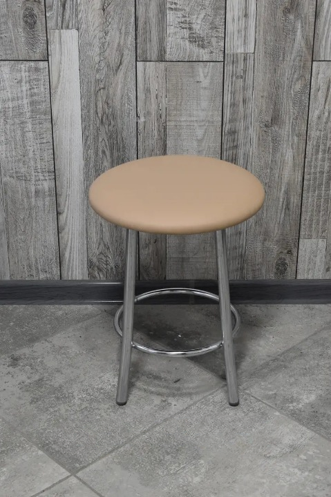 Табурет кухонний Муза металевий з м'яким сидінням 30х45 см Бежевий/Хром (28374162)
