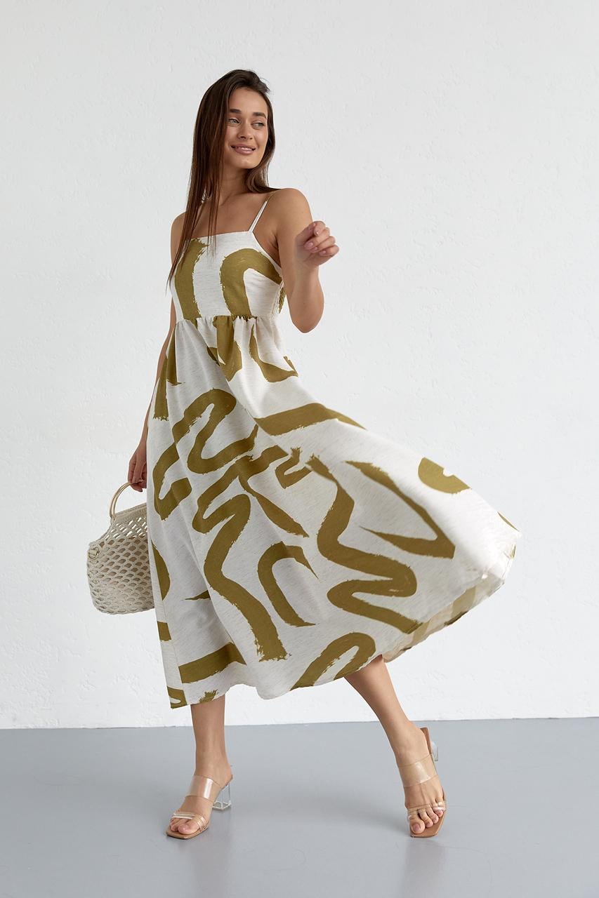 Сарафан макси на бретелях L Хаки (10905267)