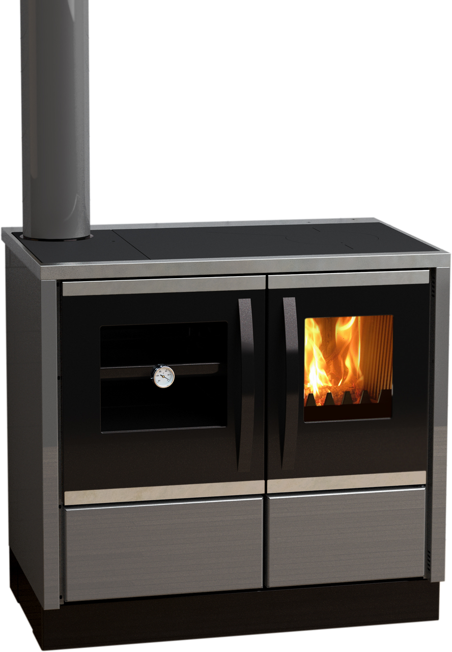 Піч на дровах з варильною плитою MBS ROCKY L 11 кВт Сірий (CNT00007521)