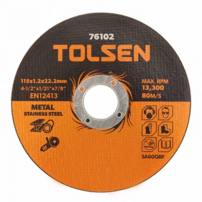 Диск отрезной по металлу Tolsen Tools и нержавеющей стали 115x1,2x22,2 мм (35004897)