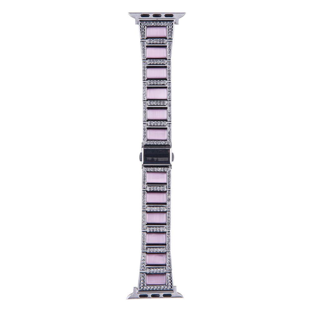 Ремешок для Apple Watch 42-44 mm Metal Cat Silver/Pink (29caa1-14664)