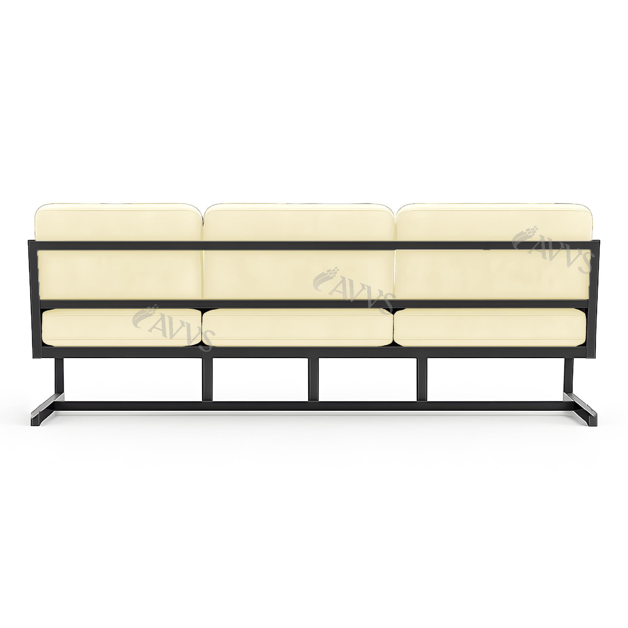 Диван металлический AVVS Атлас лофт рогожка 206 см Бежевый - фото 3