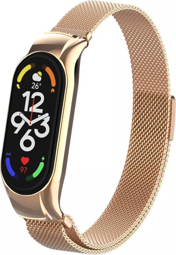 Ремінець Міланська петля Milano Mesh для Mi Band 7 Rose Gold (28019-27)