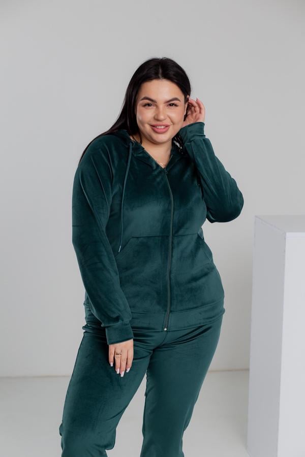 Спортивный костюм женский AKSAN двойка 2XL Темно-зеленый (23.1860_dark-green_50(2XL)) - фото 3 Спортивный костюм женский AKSAN двойка 2XL Темно-зеленый (23.1860_dark-green_50(2XL)) - фото 3