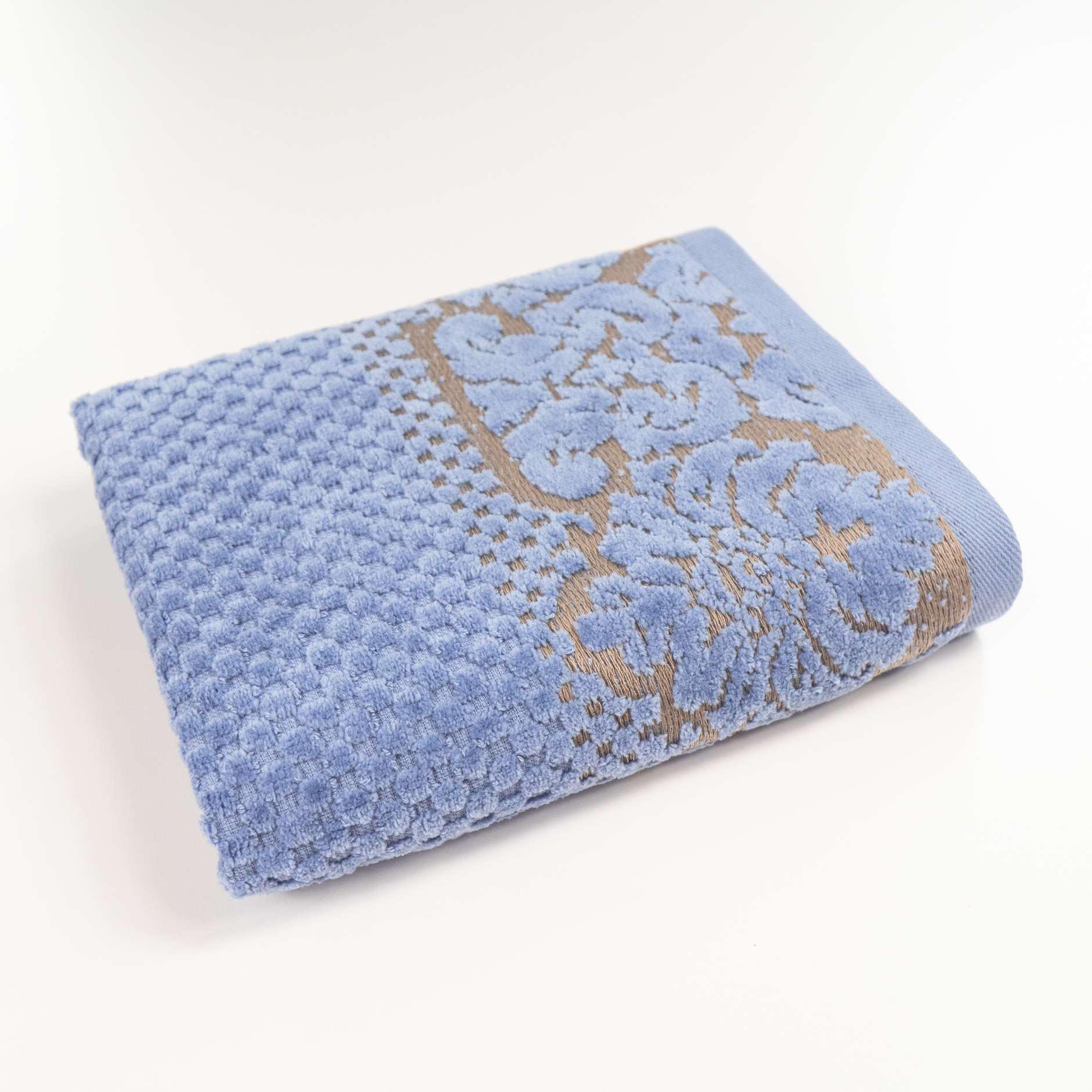 Полотенце для лица и рук Damask жаккардовое с велюром 40x70 см Синий (550-dv-70-blue)