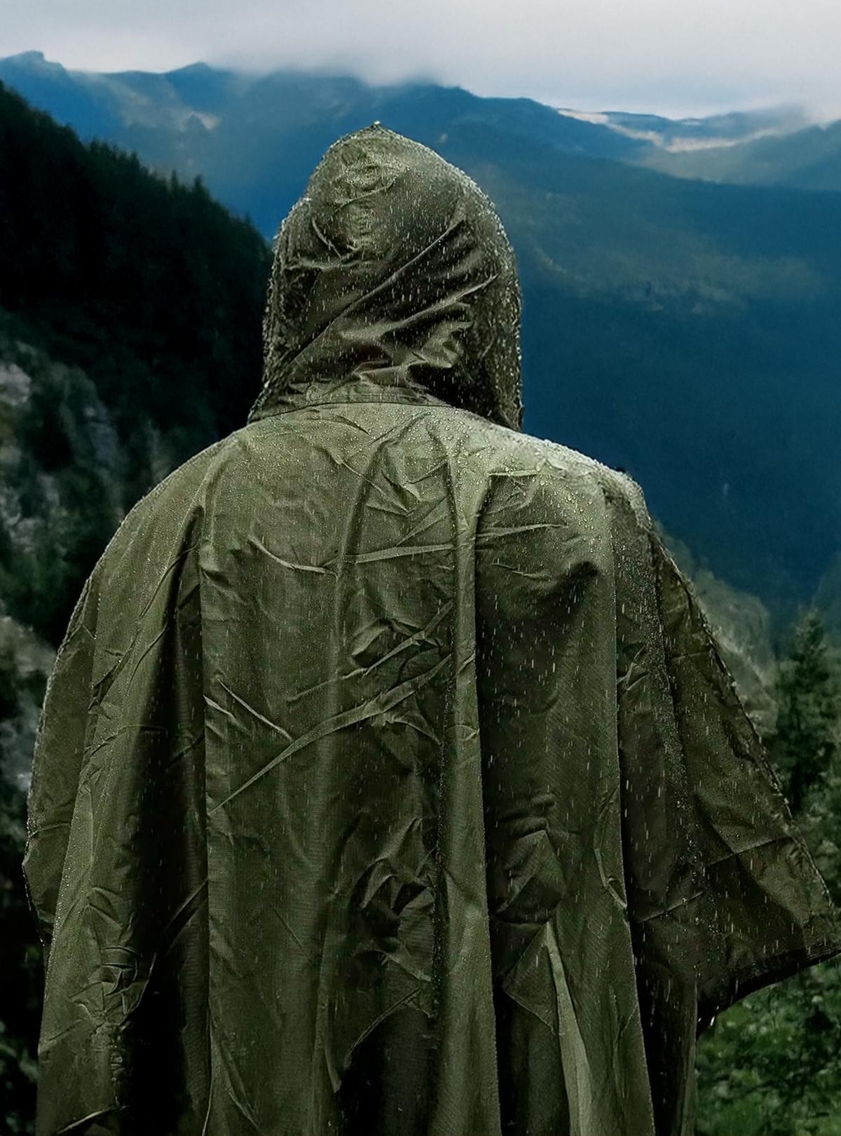 Дощовик пончо з чохлом OnePro та теплий флісовий бафф Хакі (73838) - фото 8 Дощовик пончо з чохлом OnePro та теплий флісовий бафф Хакі (73838) - фото 8