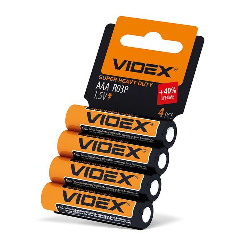 Батарейка солевая Videx R03P/AAА 4 шт. (29924630)