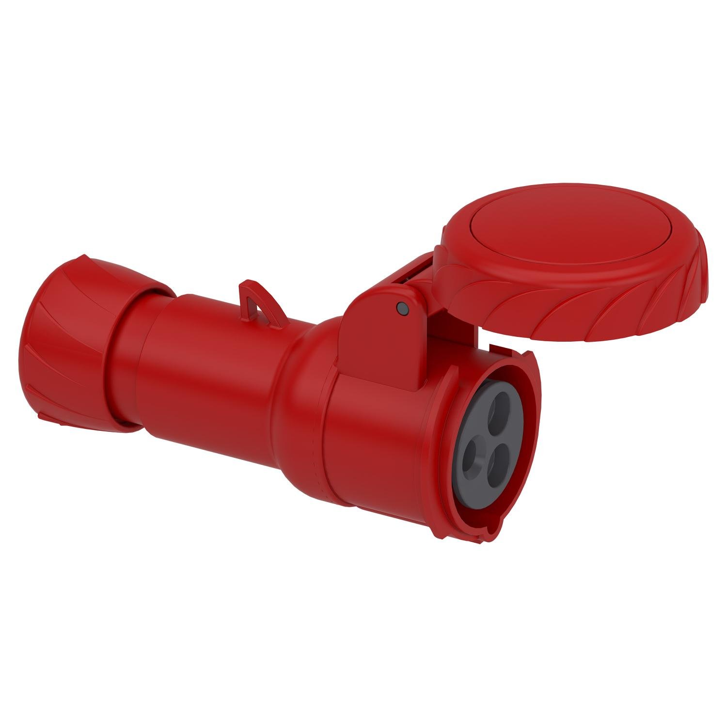 Силовая розетка Schneider Electric PratiKa 2P+E 16А 415 В переносная IP67 Красный (PKY16M733)