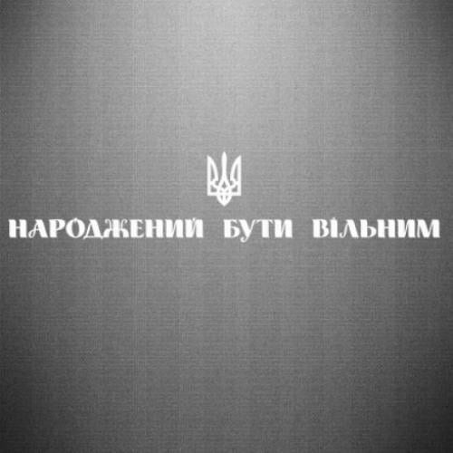 Наклейка "Народжений бути вільним!" 45x9,4 см Белый (21562478)