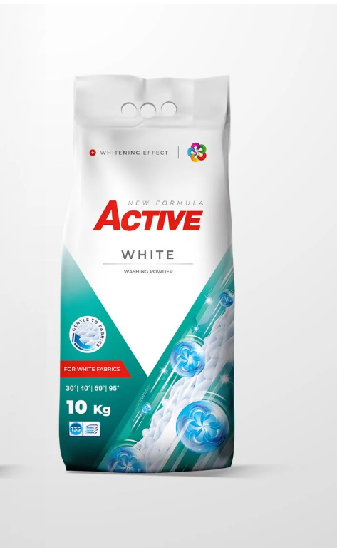 Порошок для прання білих речей ACTIVE White на 135 прань 10 кг (1926115399)
