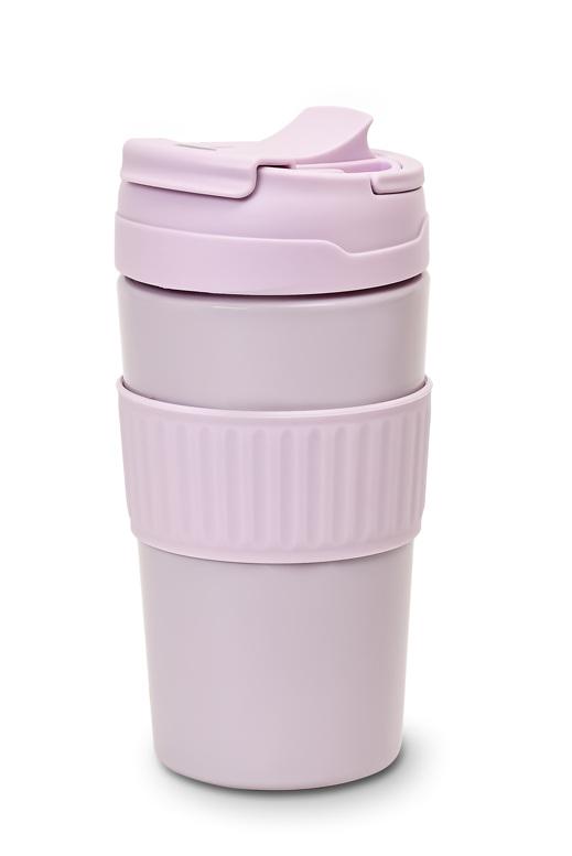 Склянка з кришкою для холодних напоїв 600 мл пластикова багаторазова Purple (31102)
