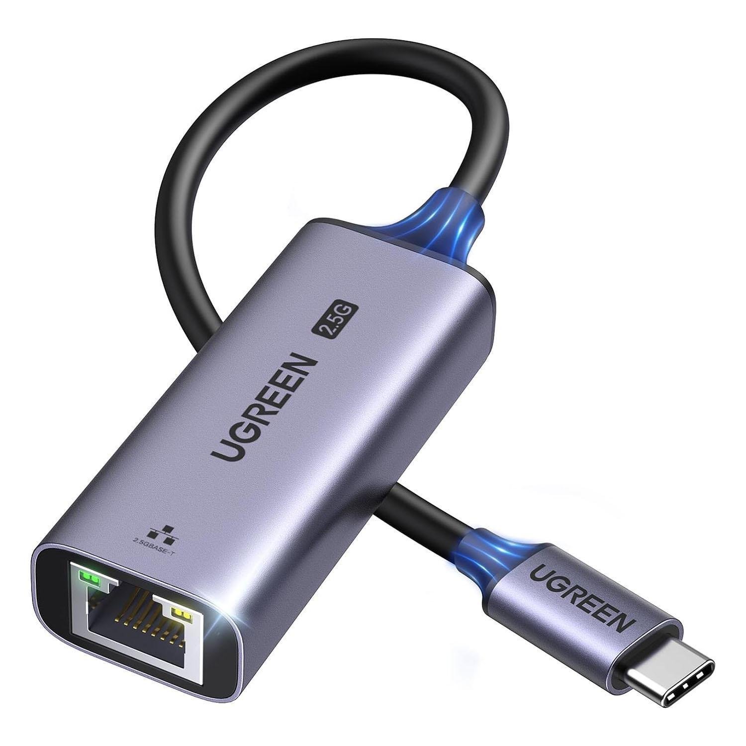 Мережева карта UGREEN Type-C-Ethernet 2.5 Гбіт/с LAN USB-C до Rj45 2500 Мбіт/с металевий Сірий (25052) - фото 1 Мережева карта UGREEN Type-C-Ethernet 2.5 Гбіт/с LAN USB-C до Rj45 2500 Мбіт/с металевий Сірий (25052) - фото 1